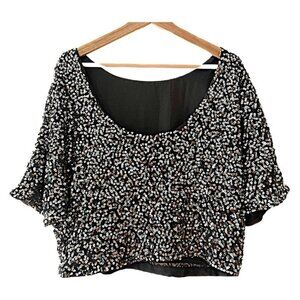 Express‎ Sparkle Top Size Small Rose Gold Metallic Sparkles EUC
